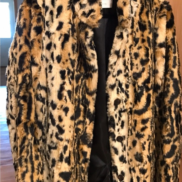 Velvet Graham & Spencer Anthropologie Leopard Print Teddy Jacket Large - Picture 3 of 6